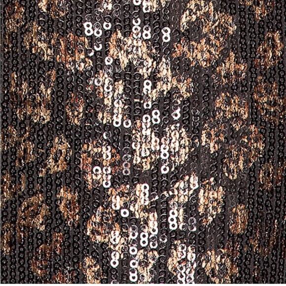 House of Harlow 1960 X Revolve Teri Leopard Sequin Strapless Jumpsuit XL - Picture 2 of 16